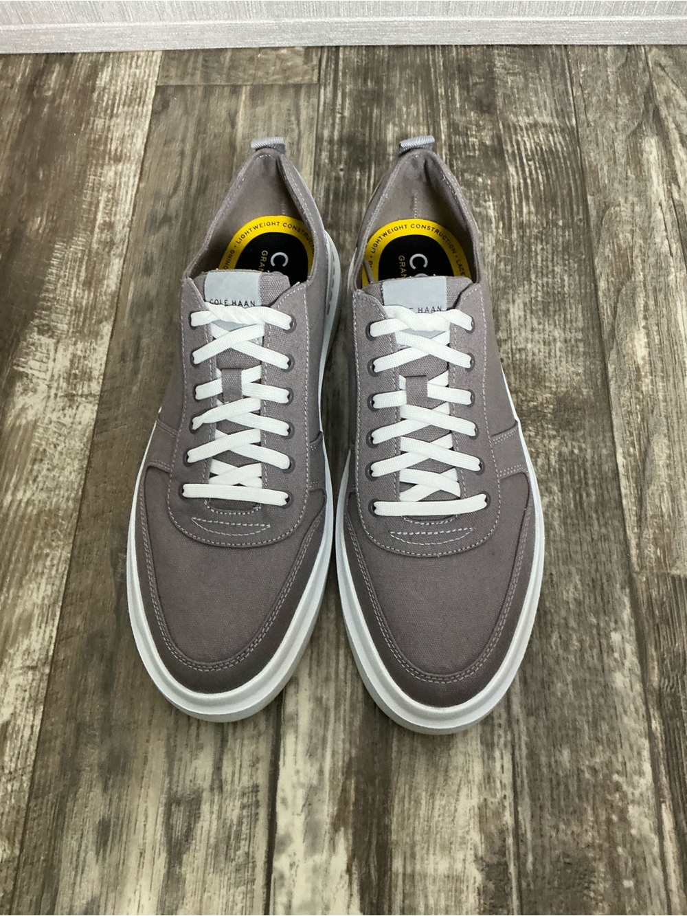 Cole Haan Men’s Gray Canvas Low-Top Sneakers with White Sole - Picture 16 of 16